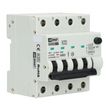 EMAT differentieelautomaat 4-polig 16A B-curve 30mA (85006500)
