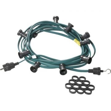 JÄGER-DIREKT Aansluitklare prikkabel 60 fittingen 2x1.5 mm2 40 m groen