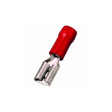Intercable Q-serie DIN geïsoleerde vlaksteekhuls 0,5-1 mm² 4,8x0,8 messing - rood per 100 stuks (ICIQ148FH)