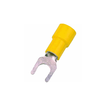 Intercable Q-serie DIN geïsoleerde vorkkabelschoen 4-6 mm² M10 vertind - geel per 100 stuks (ICIQ610G)