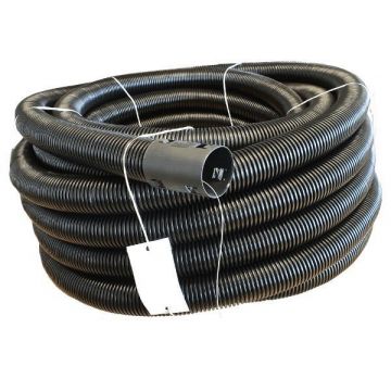 Frankische kabuflex wachtbuis met trekdraad en koppelstuk 63mm - zwart rol 50 meter (19130063)