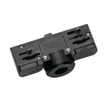 SLV 3-fase spanningsrail adapter zwart (145990)