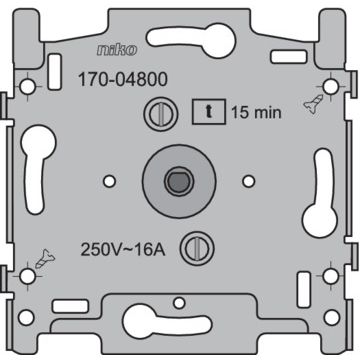 Niko sokkel tweepolige tijdschakelaar 16A instelbaar tot 15 min met schroefklemmen voor schroefbevestiging (170-04800)