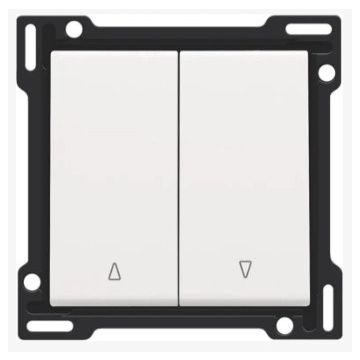 Niko centraalplaat voor tweevoudige rolluikdrukknop - Pure Steel White (154-65914)