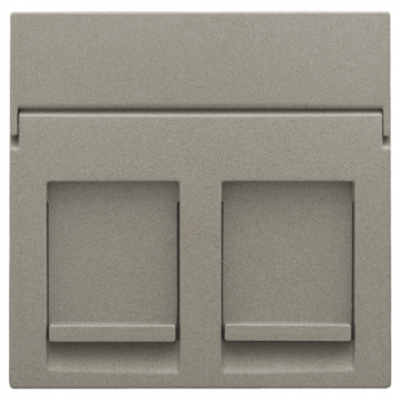 Niko centraalplaat voor tweevoudige UTP/STP data contactdoos - Intense Bronze (123-65200)