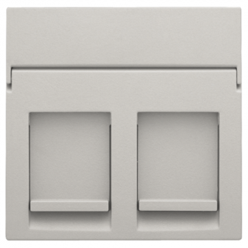 Niko centraalplaat voor tweevoudige UTP/STP data contactdoos - Original Light Grey (102-65200)