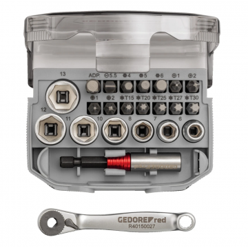 GEDORE RED dopsleutelset 1/4" 6-13mm incl bitset 23-delig (R49005023)