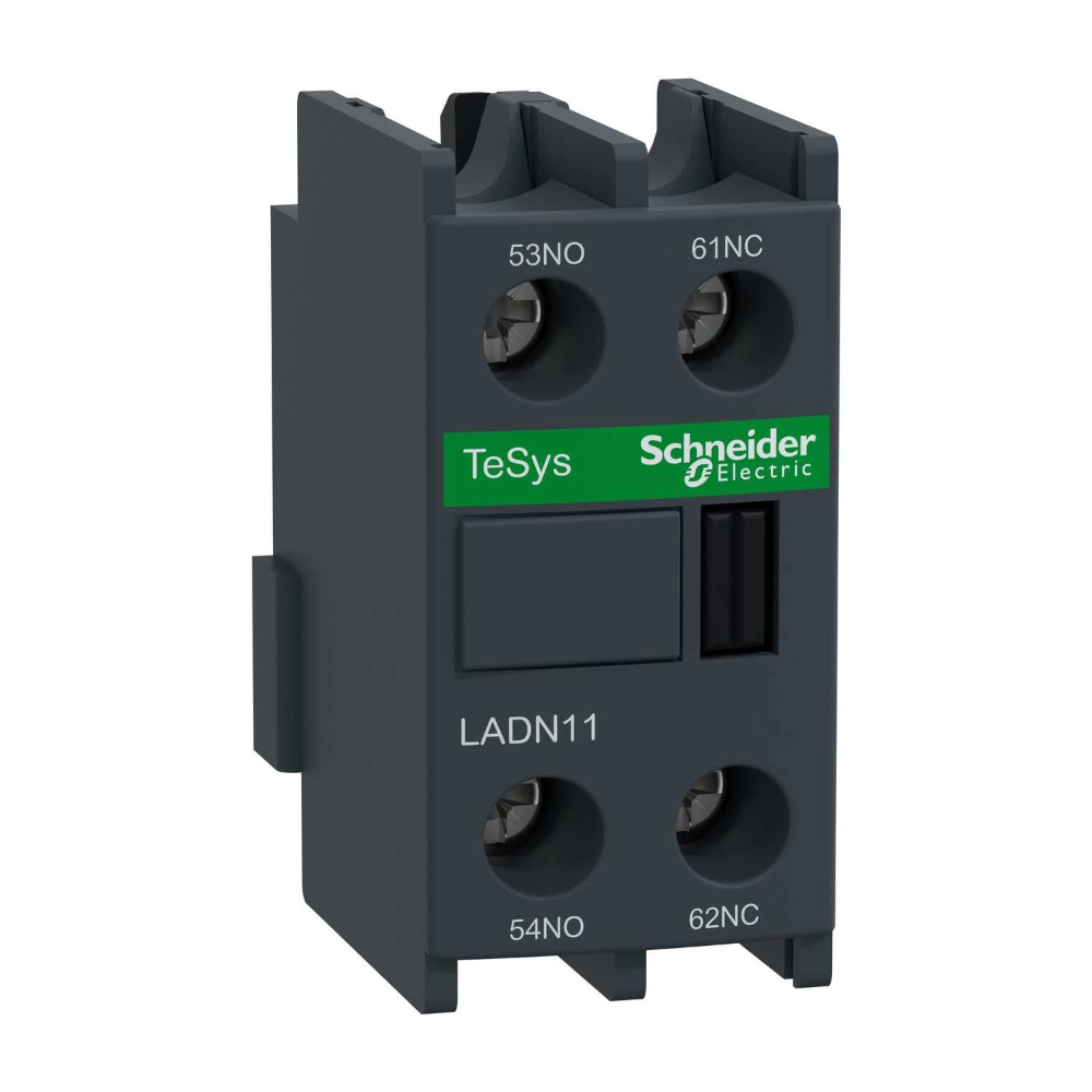 Miniatuur van Schneider Electric hulpcontactblok frontaal 1NO+ 1NC voor contactoren TeSys D (LADN11)