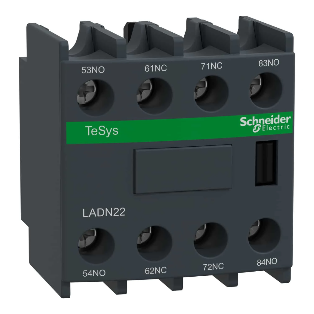 Miniatuur van Schneider Electric hulpcontactblok frontaal 2NO+ 2NC voor contactoren TeSys D (LADN22)