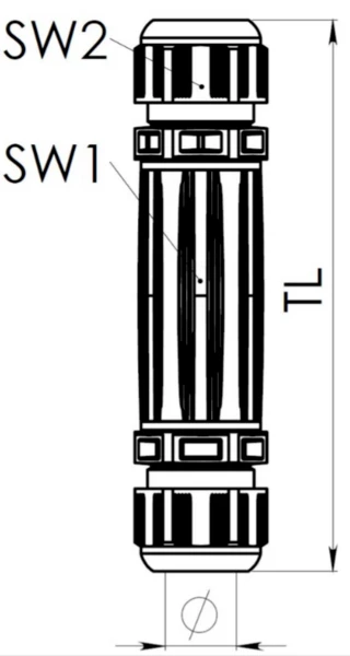 Wiska kabelverbinder 788/ESKV 25 zwart