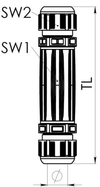 Wiska kabelverbinder 788/ESKV 25/221-2411 zwart