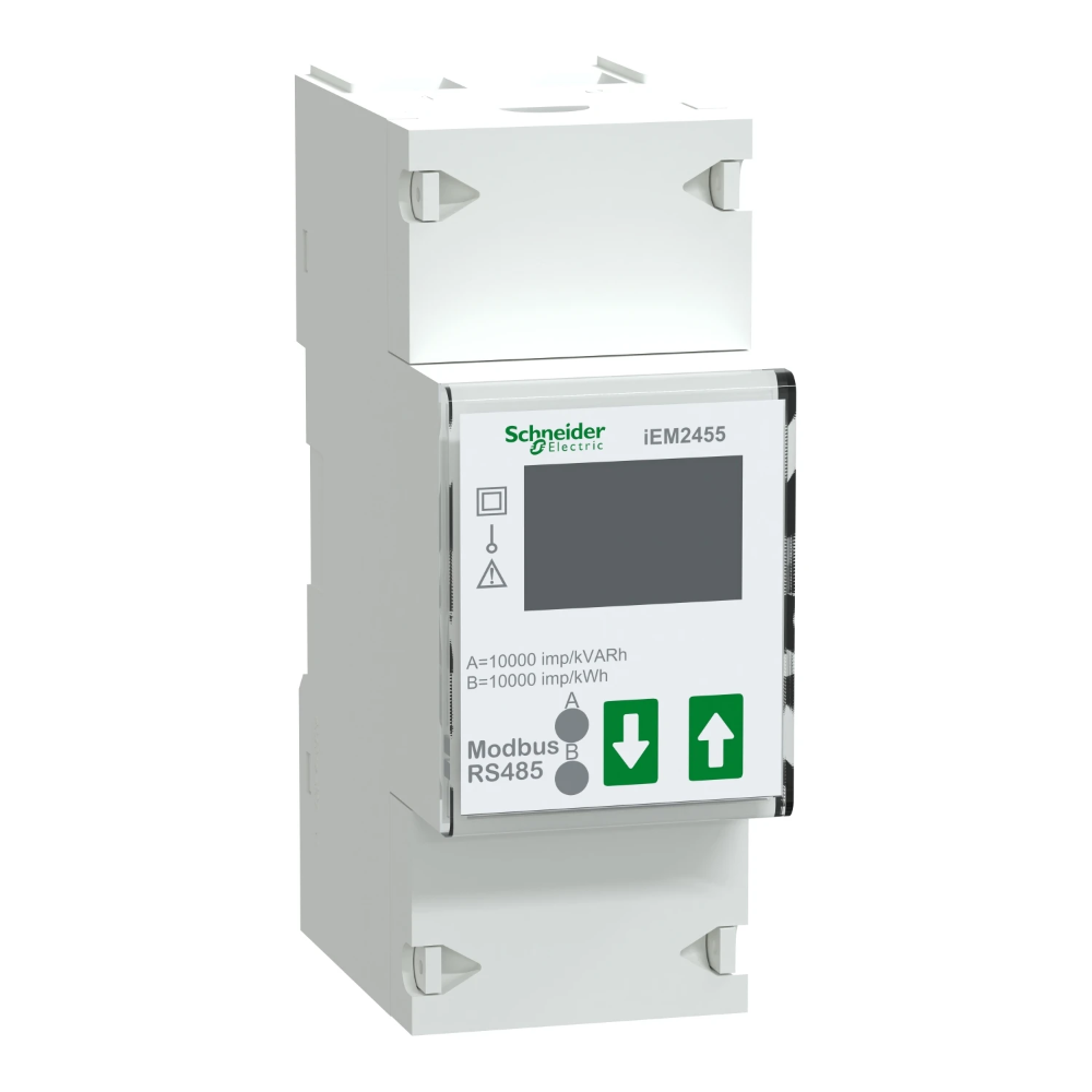 Miniatuur van Schneider Electric Acti9 iEM2455 energiemeter 100A 1-fase Klasse B Modbus MID (A9MEM2455)