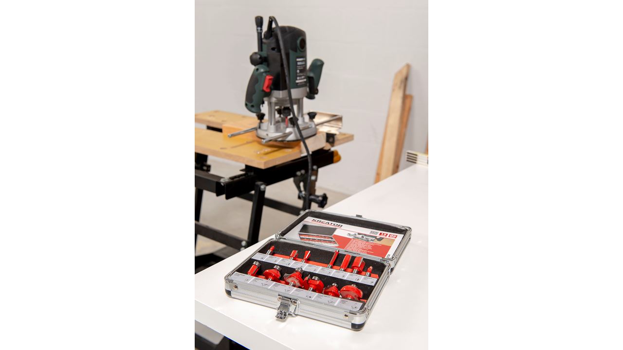 Miniatuur van Kreator frezenset freesbits Premium 8mm schacht - set van 15 frezen in koffer (KRT060185)