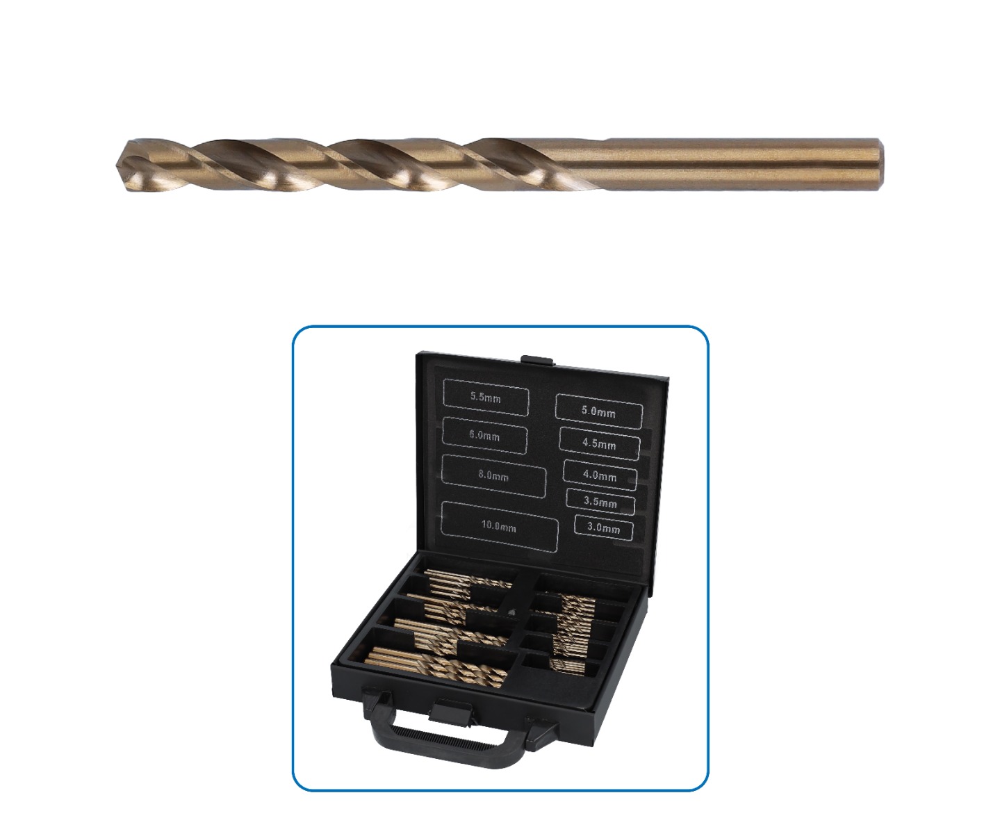 Miniatuur van Labor metaalboren ø3,0-10,0mm HSS- Cobalt 5% spiraal DIN 338 - per 80 delig (AK900080)