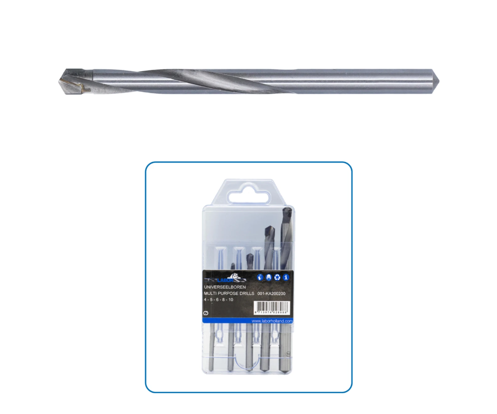 Miniatuur van Labor universeelboor ø3-10mm HM kop A-symmetrische spiraal. DIN 338 - set 5 delig (AU910005)