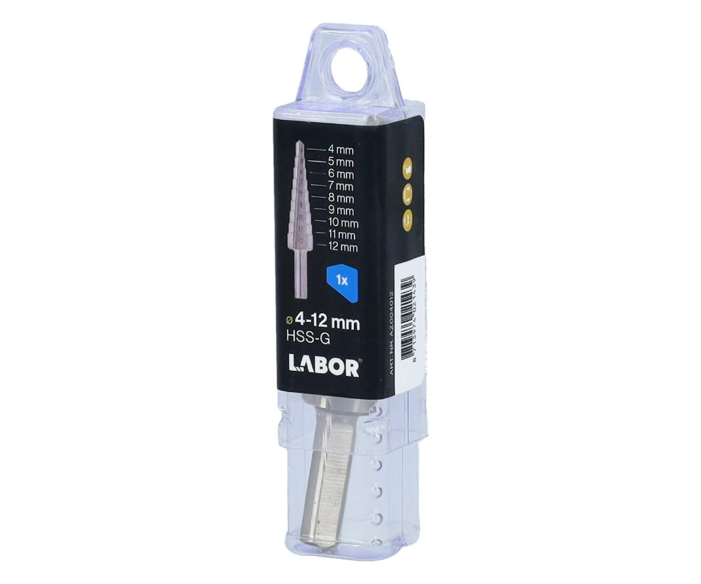 Miniatuur van Labor stappenboor ø4-12x65mm HSS-Geslepen 9 boortrappen (AZ004012)