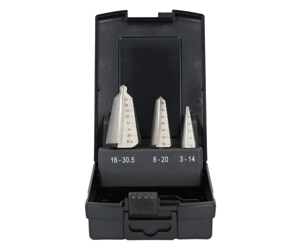 Miniatuur van Labor plaatboren 1x ø3-14mm 1x ø8-20mm 1x ø16-30,5mm HSS-Geslepen - set 3 delig (AZ916003)