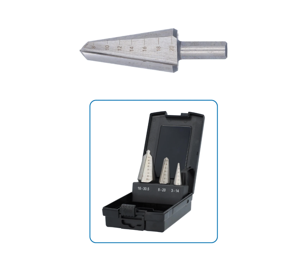 Miniatuur van Labor plaatboren 1x ø3-14mm 1x ø8-20mm 1x ø16-30,5mm HSS-Geslepen - set 3 delig (AZ916003)