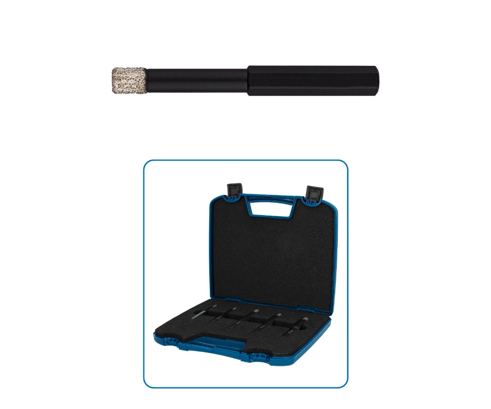 Miniatuur van Labor tegelboren ø4,0-10,0mm hardmetaal bezet met 6 kant aansluiting - set 5 delig (EH910005)