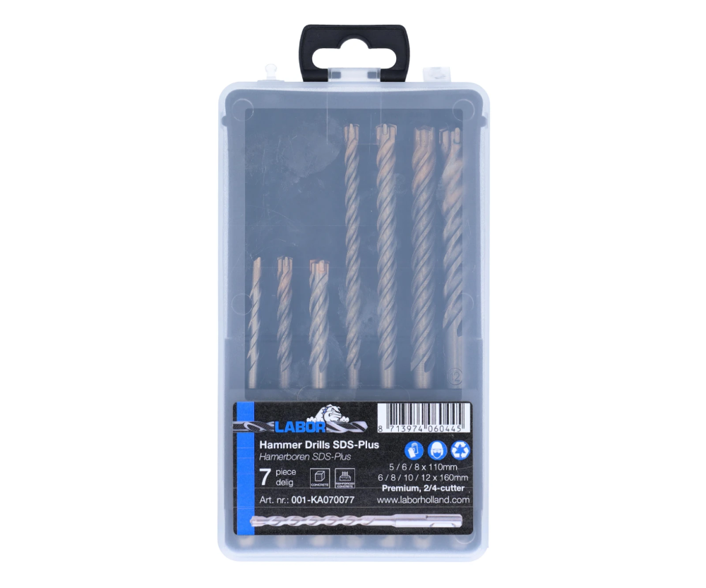 Miniatuur van Labor hamerboren ø5,0-12,0mm carbide kop SDS-plus - set 7 delig (GQ910007)