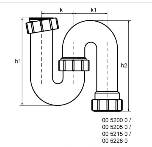 Miniatuur van McAlpine buissifon PP model S 1 1/2"x40mm - grijs (0052150)