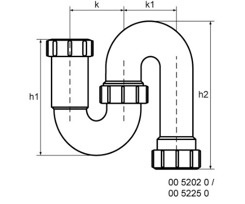 Miniatuur van McAlpine buissifon PP model S 40x40mm - grijs (0052250)