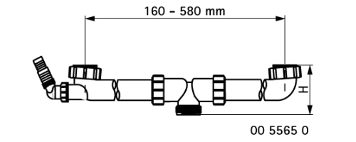 Miniatuur van McAlpine dubbele afvoer zonder sifon PP met wasmachine aansluiting 1 1/2"x1 1/2" - wit (0055650)
