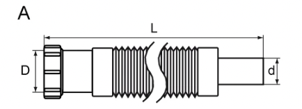 Miniatuur van McAlpine flexibele afvoerbuis PP schroef-spie 1 1/2"x40mm min275mm - max 900mm - wit (0050404)