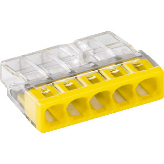 Miniatuur van Wago steekklem 5-voudig 0,5-2,5mm2 geel per 100 stuks (2273-205)